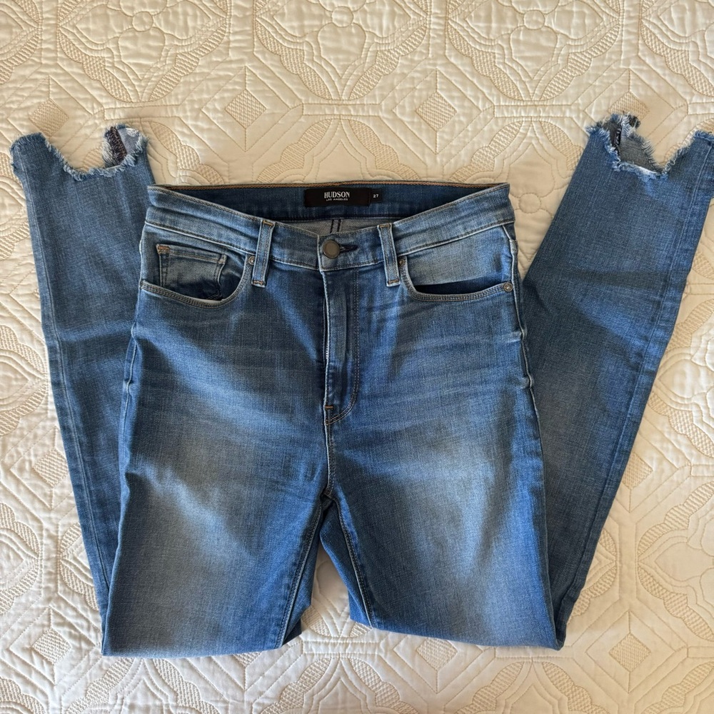 Hudson Distressed Ankle Jeans